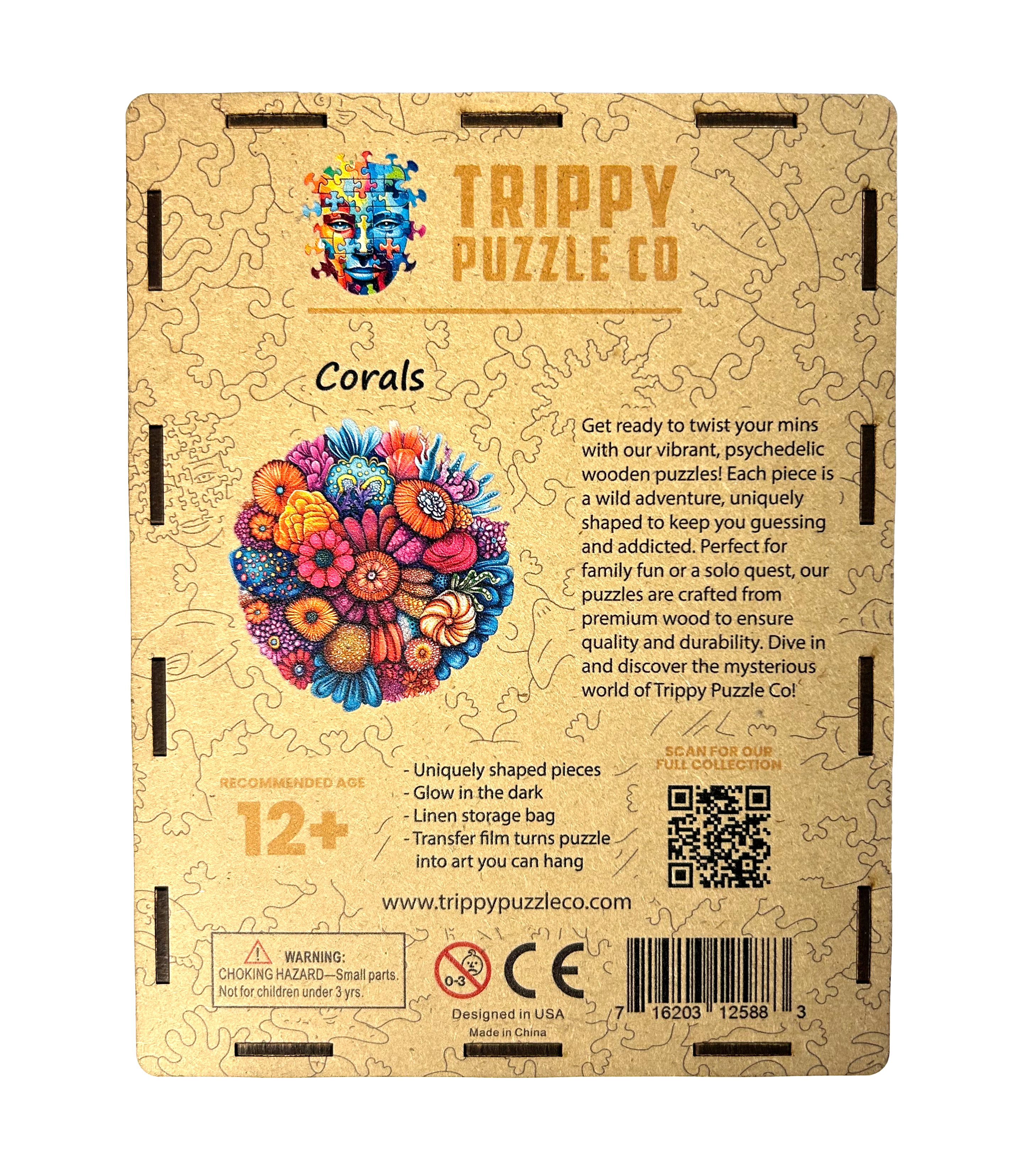 Unique Coral Shaped Wooden Jigsaw Puzzle