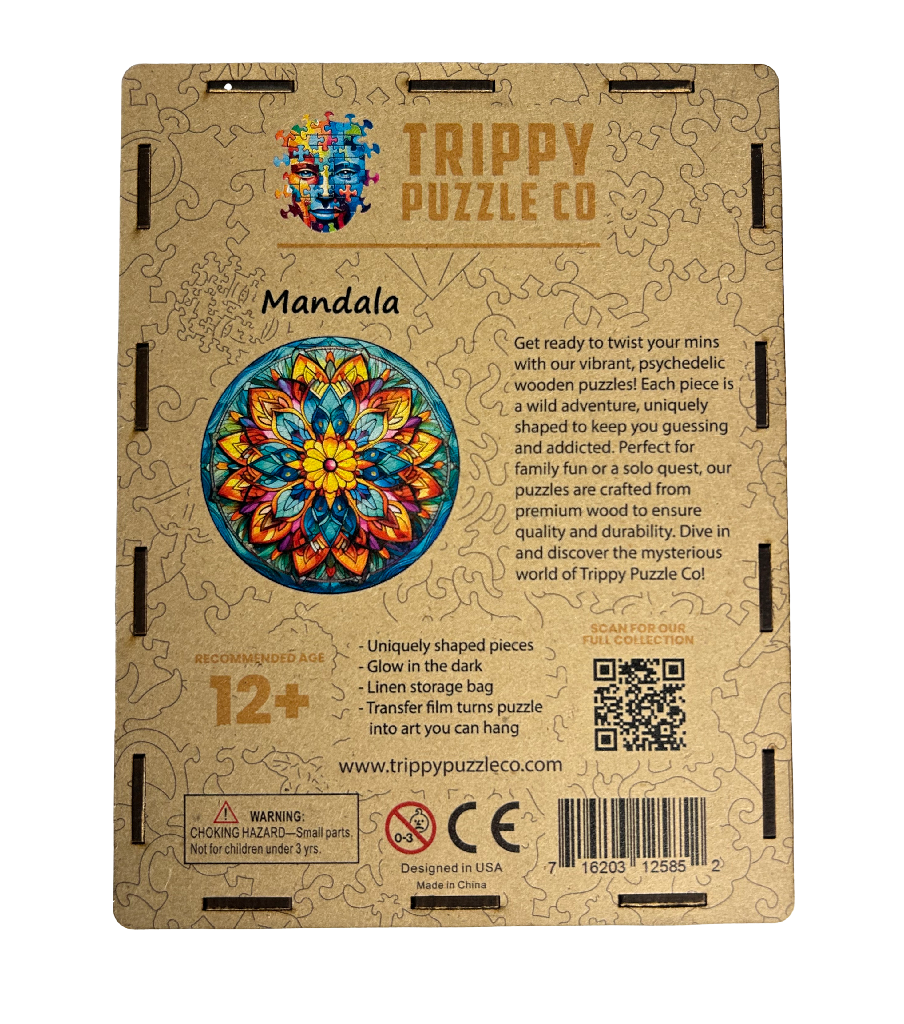 Mandala Unique Shaped Wooden Jigsaw Puzzle