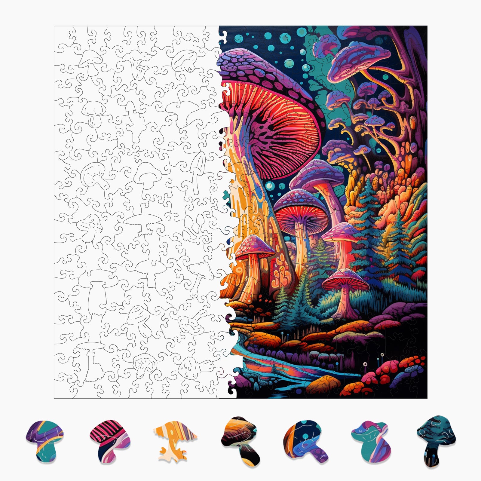 Mystical Mushrooms Wooden