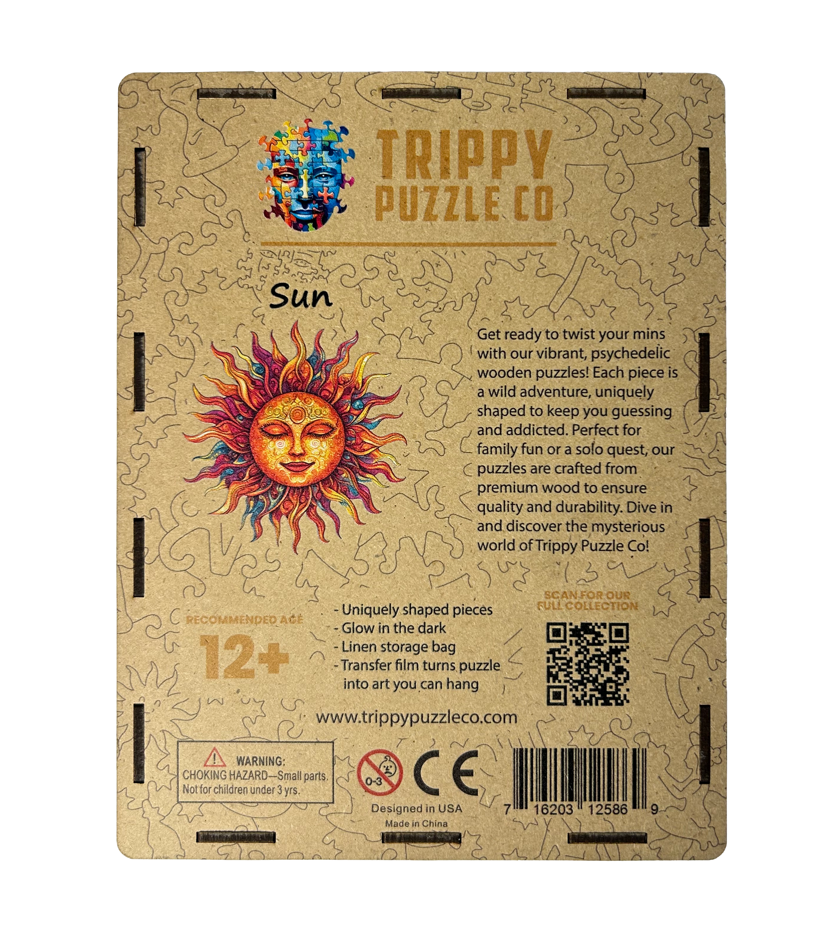 Unique Sun Shaped Wooden Jigsaw Puzzle